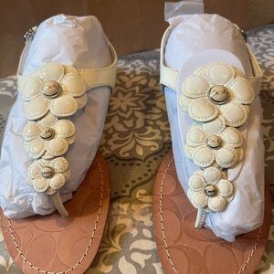 Omega Cream Floral Sandals